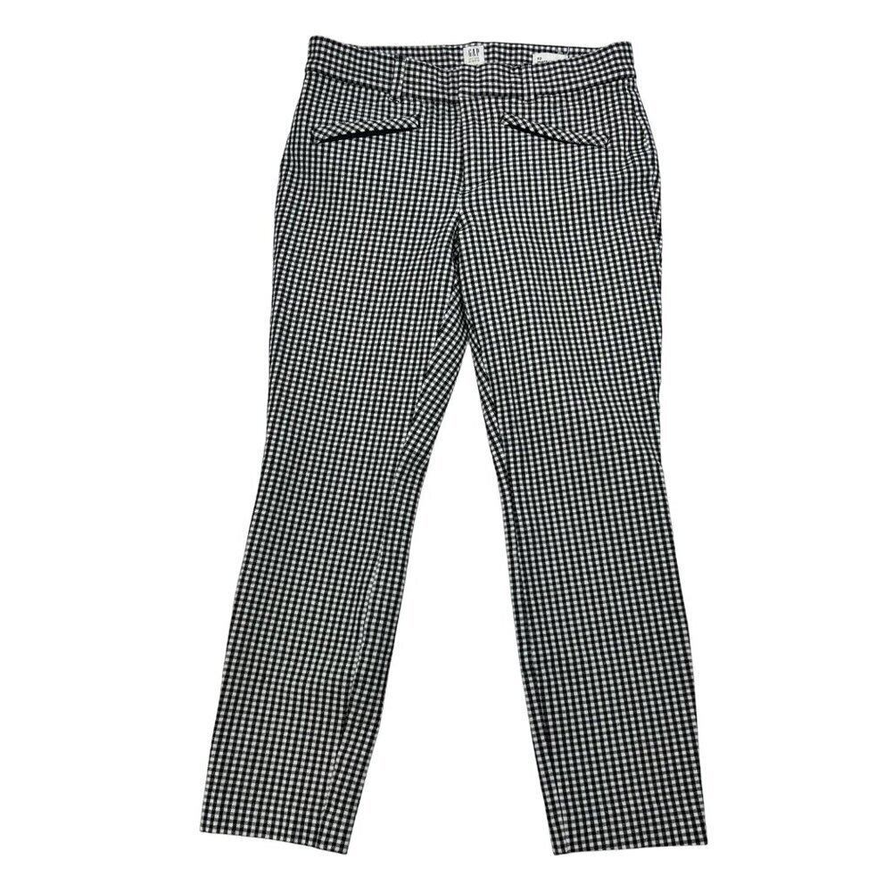Gap Women’s Checkered Skinny Ankle Pants Black/White Size 2 Low Rise